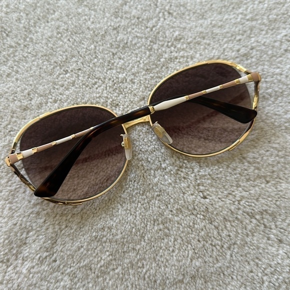 Gucci 59mm Round Sunglasses in Gold/Brown Gradient - Picture 6 of 11